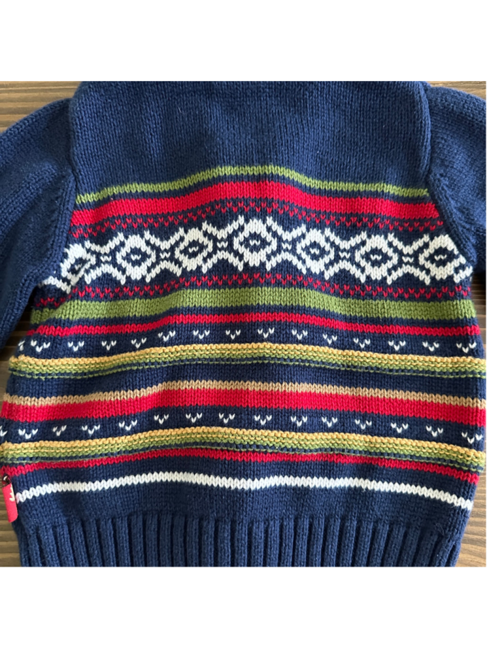 Gymboree Fair Isle Sweater Baby 12-18 Months Navy Full Zip Nordic Knit - Picture 5 of 6